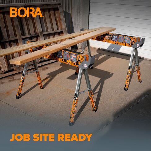Bora Speedhorse XT Sawhorse 2 Pack Limited Edition CAMO Color - Heavy Duty Adjustable Height Saw Horses 30-36 Inch, Metal Top Folding Sawhorses for Contractors - PM-4550X in Kuwait