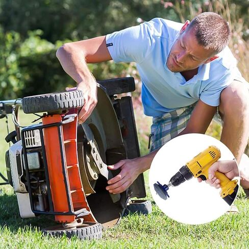 4PCS Lawnmower Blade Sharpener, Rotary Lawn Mower Blade Sharpener with Balancer for Any Power Hand Drill in Kuwait