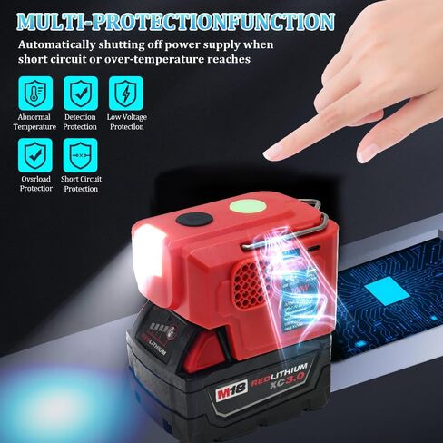 for Milwaukee 200w 18V Battery Inverter with 1 USB & 1 Type C DC 18V to AC 110-120V Compliances Such as Phones Tablet Razors in Kuwait