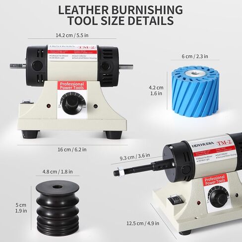 Leather Burnishing Machine, 0-10000RPM Variable Speed Leather Edge Burnisher, Leather Burnishing Tool with Sanding Drum and Rosewood Grinding Head, 12 PCS Sanding Sleeves (80/120/240/320 Grit) in Kuwait