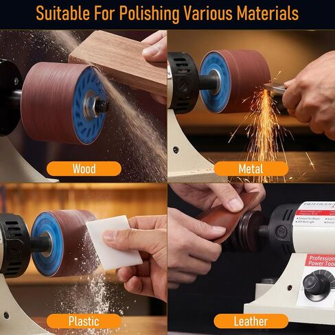 Leather Burnishing Machine, 0-10000RPM Variable Speed Leather Edge Burnisher, Leather Burnishing Tool with Sanding Drum and Rosewood Grinding Head, 12 PCS Sanding Sleeves (80/120/240/320 Grit) in Kuwait