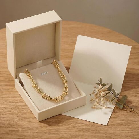Paperclip Chain Necklace for Women, Chunky Gold & Silver Cuban Link Choker, Hypoallergenic Zinc Alloy Statement Jewelry in Saudi Arabia