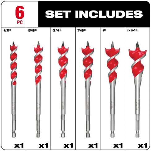 6 Pc 48-13-0600 for Milwaukee Speed Feed Self-Feeding Wood Bit Set | Breaker Points in Kuwait