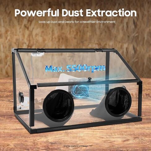 Fully Enclosed Dust Box, Electric Dust Box Dust-Proof Storage Box for Industrial Cleaning Equipment Heavy Duty Debris Collector for Workshop Laboratory Commercial Use General Cleaning Accessories in Kuwait