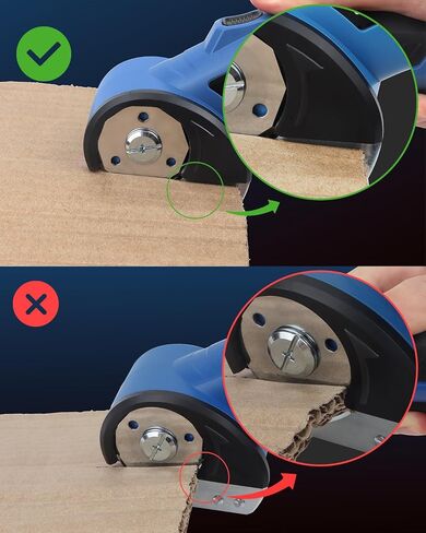 STREBITO Cordless Electric Scissors, 4V Electric Box Cutter for Cardboard | 2600mAh Battery, 320RPM Motor, Safety Lock & LED Light, Cardboard Cutter with 2 Blades for Fabric, Leather, Carpet, Plastic in Kuwait
