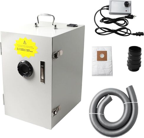500W Industrial Benchtop Dust Collector Lab Vacuum Extraction Unit | Premium Reinforced Steel, 500W High Suction, Under 60dB Quiet Operation Engine, for Jewelry Polishing and Craft Grinding in Kuwait