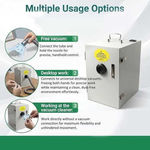 500W Industrial Benchtop Dust Collector Lab Vacuum Extraction Unit | Premium Reinforced Steel, 500W High Suction, Under 60dB Quiet Operation Engine, for Jewelry Polishing and Craft Grinding in Kuwait