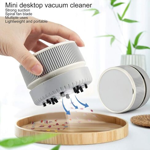 Mini Nail Dust Collector with Strong Suction, 3.1 x 2.4in | Spiral fan blades, ABS material, multiple uses for nail art and keyboard cleaning, includes dust brush and suction nozzle in Kuwait