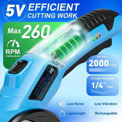 Cordless Electric Scissors, Cardboard Cutter 5V 2000mAh | Rechargeable Electric Box Cutter, Cardboard Cutter Electric for Paper, Fabric, Carpet Wait in Kuwait