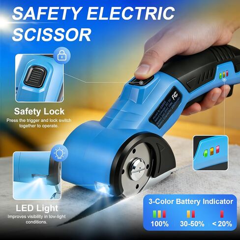 Cordless Electric Scissors, Cardboard Cutter 5V 2000mAh | Rechargeable Electric Box Cutter, Cardboard Cutter Electric for Paper, Fabric, Carpet Wait in Kuwait