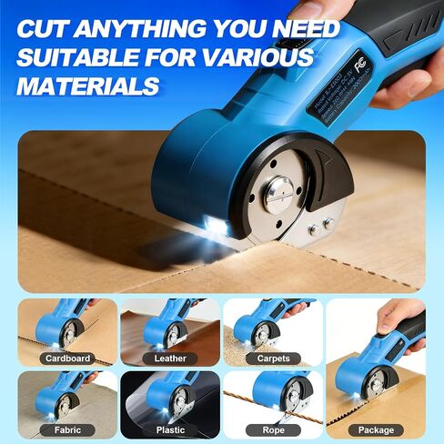 Cordless Electric Scissors, Cardboard Cutter 5V 2000mAh | Rechargeable Electric Box Cutter, Cardboard Cutter Electric for Paper, Fabric, Carpet Wait in Kuwait