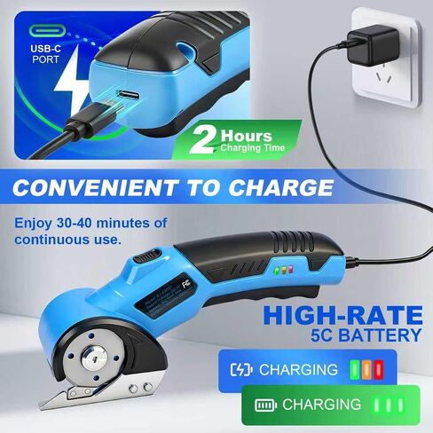 Cordless Electric Scissors, Cardboard Cutter 5V 2000mAh | Rechargeable Electric Box Cutter, Cardboard Cutter Electric for Paper, Fabric, Carpet Wait in Kuwait