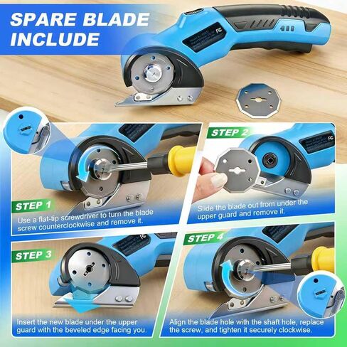 Cordless Electric Scissors, Cardboard Cutter 5V 2000mAh | Rechargeable Electric Box Cutter, Cardboard Cutter Electric for Paper, Fabric, Carpet Wait in Kuwait