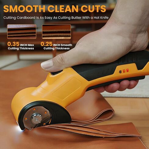 Tanson Cordless Electric Scissors Cardboard Cutter 4V Mini Rechargeable Box Cutter Tool with 4 Blades & Safety Lock & LED Light & Storage Case for Cutting Fabric Carpet Carton Plastic Leather Paper in Kuwait