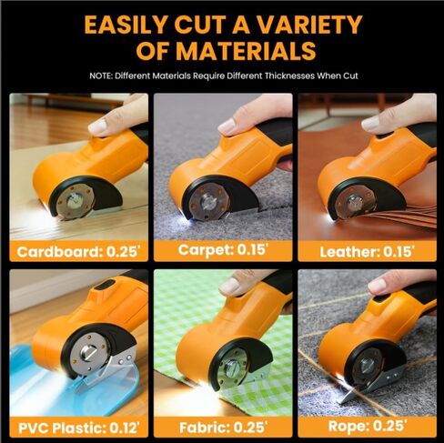 Tanson Cordless Electric Scissors Cardboard Cutter 4V Mini Rechargeable Box Cutter Tool with 4 Blades & Safety Lock & LED Light & Storage Case for Cutting Fabric Carpet Carton Plastic Leather Paper in Kuwait