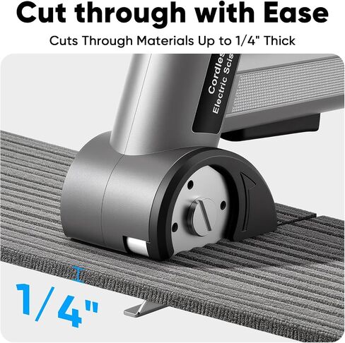 5-Speed Cordless Electric Scissors, Box Cutter for Cardboard with 2 Blades | 80-280RPM Variable Speed Rechargeable Cutter Fabric, Carpet, Leather, LED Display& Light, Type-C 3000mAh, with Storage Pouch in Kuwait