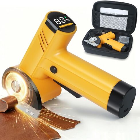 Cordless Electric Scissors 4-speed Adjustable with LED Smart Display, 4V Rechargeable Cardboard Cutter with Storage Box & 1 Blades, Electric box cutter for Cardboard Fabric Plastic Leather in Kuwait