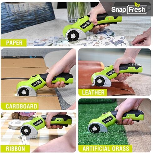 SnapFresh 4V Cordless Electric Scissors, 2.0Ah Battery, LED, 2 Blades in Kuwait
