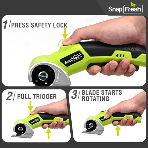 SnapFresh 4V Cordless Electric Scissors, 2.0Ah Battery, LED, 2 Blades in Kuwait