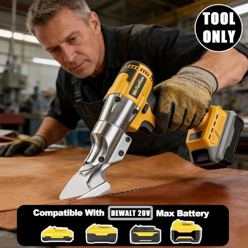 Cordless Brushless Metal Shears for Dewalt 20V Max - 14GA Steel Metal Cutter, 360° Pivoting Head, 500Nm Torque Cutting Stainless Sheet, Iron, Carpet, Leather, Cardboard(NO Battery) in Kuwait