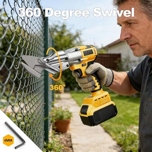 Cordless Brushless Metal Shears for Dewalt 20V Max - 14GA Steel Metal Cutter, 360° Pivoting Head, 500Nm Torque Cutting Stainless Sheet, Iron, Carpet, Leather, Cardboard(NO Battery) in Kuwait