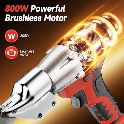 Cordless Metal Shears Compatible with Milwaukee 18V Battery, Brushless Motor 400Nm Torque, 14GA Steel Cutter, 360° Rotating Head, LED Light, Multi-Material Cutting (Tool Only, No Battery) in Kuwait