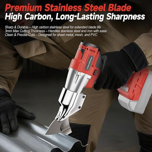 Cordless Metal Shears Compatible with Milwaukee 18V Battery, Brushless Motor 400Nm Torque, 14GA Steel Cutter, 360° Rotating Head, LED Light, Multi-Material Cutting (Tool Only, No Battery) in Kuwait