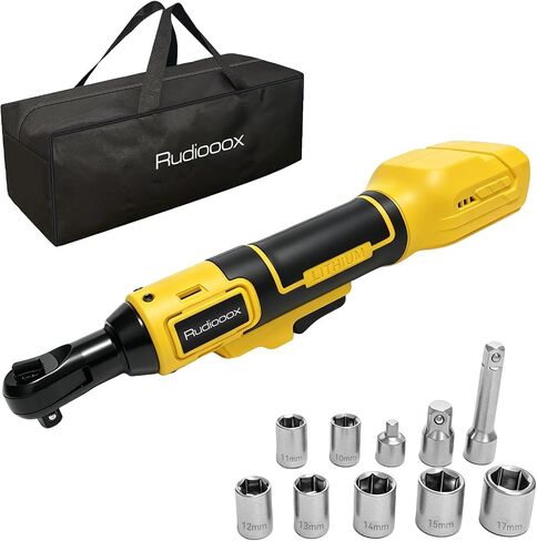 3/8" Cordless Ratchet Wrench for DEWALT 20V MAX Batteries, 74 Ft-Lbs Brushless Electric Ratchet, Variable Speed Power Ratchet, Tool Only with 1/2" & 1/4" Adapters, Battery Not Include (Mini) in Kuwait