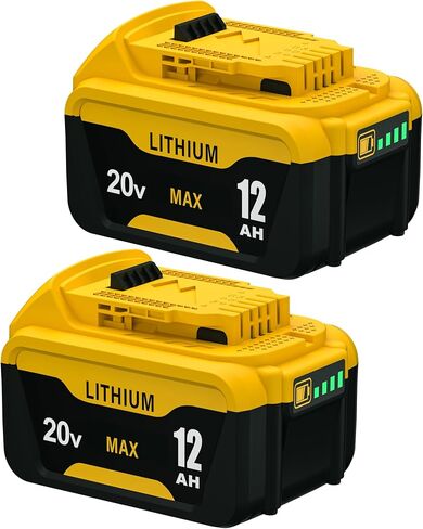 HOCHSTERN Replacement for Dewalt 20V Max Battery 12.0Ah 2Pack | Compatible with Dewalt 20 Volt Lithium Ion Batteries DCB205 DCB206 DCB203 DCB201 DCB210 Cordless Tools in Kuwait