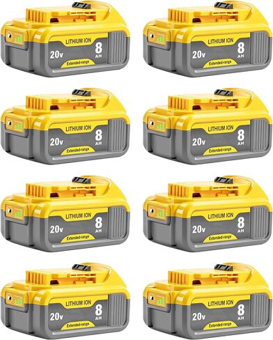 SANIU 8.0Ah Replacement for Dewalt 18V Battery Compatible with Dewalt DCB208 DCB207 DCB206 DCB204 DCB201 DCB203 DCB180 High Capacity Li-ion Battery Replacement for Dewalt 18V Tools 2Packs(144Wh) in Kuwait