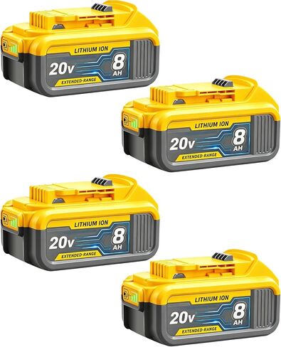 SANIU 8.0Ah Replacement for Dewalt 18V Battery Compatible with Dewalt DCB208 DCB207 DCB206 DCB204 DCB201 DCB203 DCB180 High Capacity Li-ion Battery Replacement for Dewalt 18V Tools 2Packs(144Wh) in Saudi Arabia