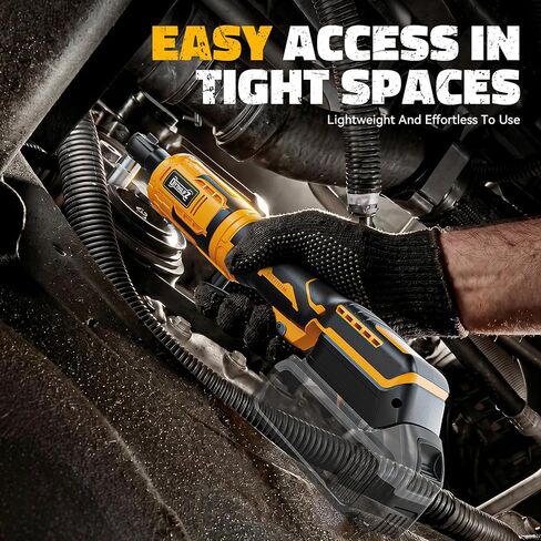 DIYtoolifz 3/8" Cordless Ratchet Wrench 95 ft-lbs with 13 pcs Socket set | Compatible with Dewalt 20V Battery, Variable Speed Electric Ratchet, 1/2" & 1/4" Adapters, and 3" Extension Bar, Tool Only in Kuwait