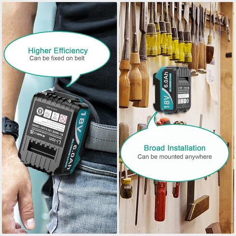 Upgraded 6.0Ah Replcement for Makita 18V Battery 2Pack with Charger Compatible with Makita 18 Volt Power Tools Black in Kuwait