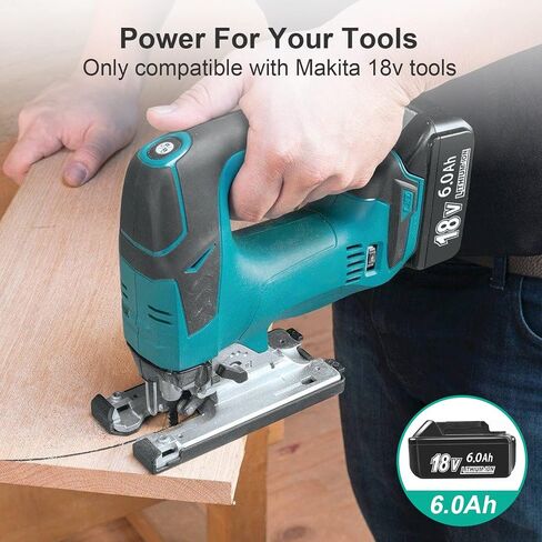 Upgraded 6.0Ah Replcement for Makita 18V Battery 2Pack with Charger Compatible with Makita 18 Volt Power Tools Black in Kuwait