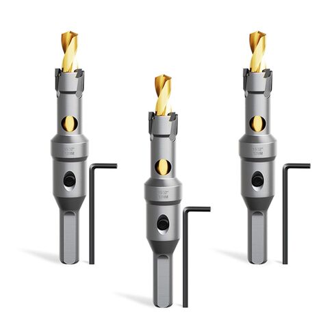 22PCS Carbide Hole Saw Kit for Metal - Heavy Duty TCT Hole Cutter Drill Bits Set with Titanium Pilot & 3 L-Wrench, for Stainless Steel,Iron,Aluminum,Metal in Kuwait