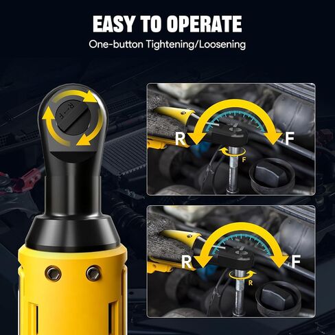 3/8" Cordless Ratchet Wrench Compatible with DEWALT 20V MAX Battery, 74Ft-Lbs (100N.m) Electric Ratchet with Brushless Motor, Variable Speed, 7 Sockets, 1/4" Adapters (Battery Not Included) in Kuwait