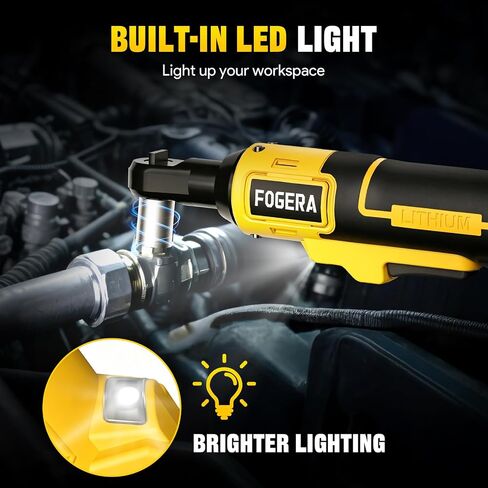 3/8" Cordless Ratchet Wrench Compatible with DEWALT 20V MAX Battery, 74Ft-Lbs (100N.m) Electric Ratchet with Brushless Motor, Variable Speed, 7 Sockets, 1/4" Adapters (Battery Not Included) in Kuwait