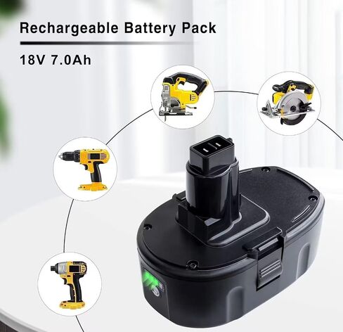 DTK 7000mAh Replacement for Dewalt 18v Battery 7Ah XRP Lithium ion DC9096 DC9098 DC9099 DE9039 DE9095 DW9096 DW9098 DE9096 DE9098 DW9095 DE9503 DC9182 XRP 2Packs in Kuwait