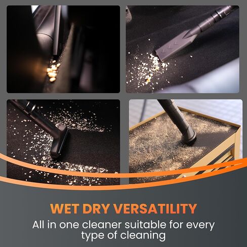 Giraffe Tools Grandstorm Retractable Vacuum Cleaner, Wall Mounted with 30FT Hose, Wet Dry Vacuum Cleaner with 6 Nozzles for Car Detailing Normal Version, Grey (No Remote Control Function) in Kuwait