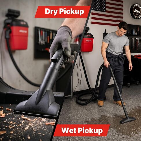 Shop-Vac 3.5 Gallon Wall-Mounted Shop Vacuum Wet and Dry with 18 Ft Long Hose, 4.5 Peak HP Portable Wet Dry Vacuum with Multi-Attachments, 6 Ft Cord, Storage Bag, Ideal for Garage, Car & Workshop in Kuwait