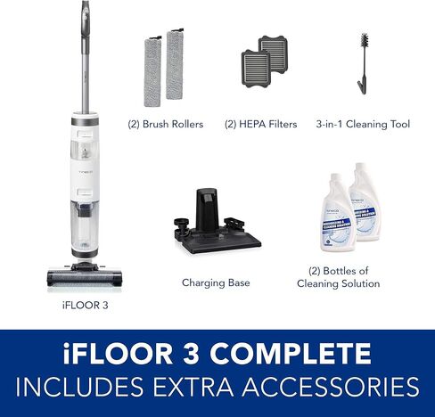 Tineco iFloor 3 Complete Wet Dry Vacuum, Floor Washer, White/Grey (Renewed) in Kuwait