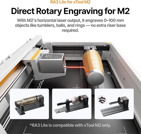 xTool RA3 Lite Rotary Attachment for xTool M2, Intelligent Rotary Engraving for Rings, Tumblers & Ornaments in Kuwait