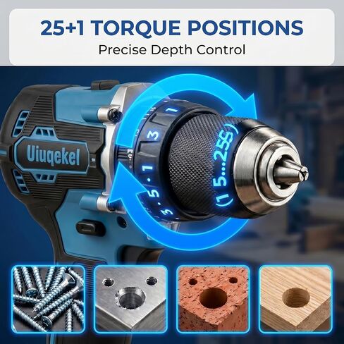 Brushless Cordless Drill Driver Kit, 575 In-Lbs Torque, 25+1 Clutch, 2-Speed Power Drill for Wood, Metal, DIY Home Repair & Furniture Assembly in Kuwait