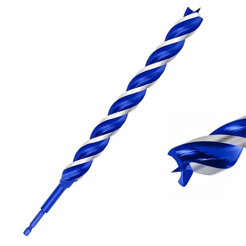 1/4 Inch Auger Drill Bit for Wood, 6" Long Carbon Steel Quick Change Hex Shank Wood Drill Bit for Hardwood, Softwood and Plastic (Blue) in Kuwait