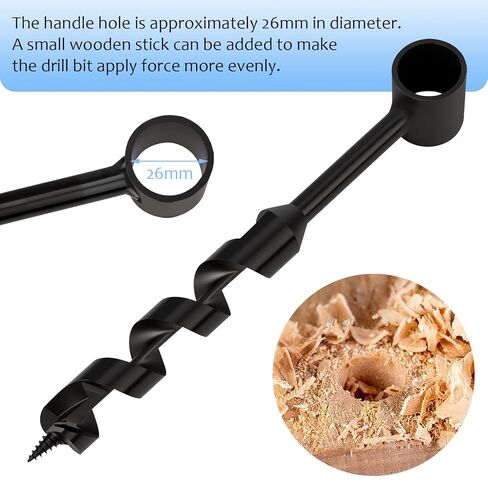 4 Pcs Hand Auger Drill, Heavy Duty Steel Manual Drill Bits for Outdoor Camping, Shelter Building, Bushcraft Gear, Survival Tools, Carpentry Tools in Kuwait