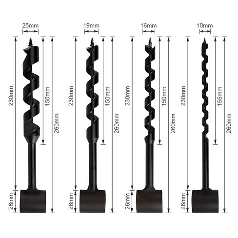 4 Pcs Hand Auger Drill, Heavy Duty Steel Manual Drill Bits for Outdoor Camping, Shelter Building, Bushcraft Gear, Survival Tools, Carpentry Tools in Kuwait