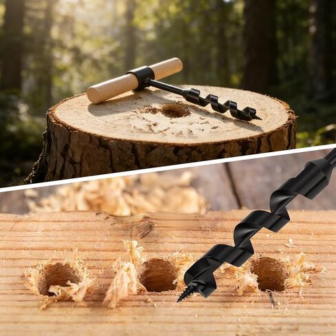 4 Pcs Hand Auger Drill, Heavy Duty Steel Manual Drill Bits for Outdoor Camping, Shelter Building, Bushcraft Gear, Survival Tools, Carpentry Tools in Kuwait