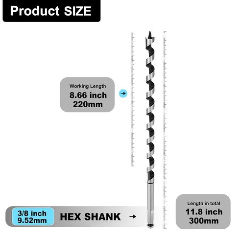 1-1/4 inch X 6.1 inch Auger Bit for Wood, 32x155mm Hex Long Auger Drill Bit for Wood, Hard Wood,Ship, Composite Materials,3/8 inch Hex Shank in Kuwait