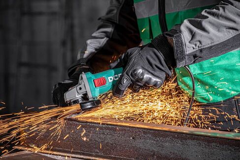 DCA 4-1/2 Inch Angle Grinder, 7.2 Amp Corded Electric Grinder, 860W 11,800 RPM Cut Off Tool with 2 Safety Guards, 4 Discs (Cutting & Flap Discs), Auxiliary Handle, Metal Cutting Power Tool in Kuwait
