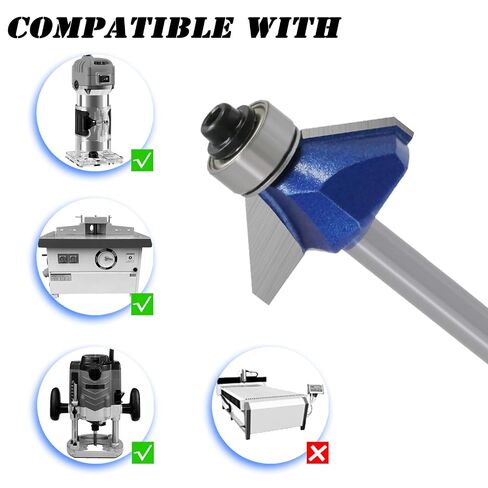4PCS 45 Degree Chamfer Router Bit Set, 1/4 inch Shank | Carbide Tip, for Woodworking in Kuwait